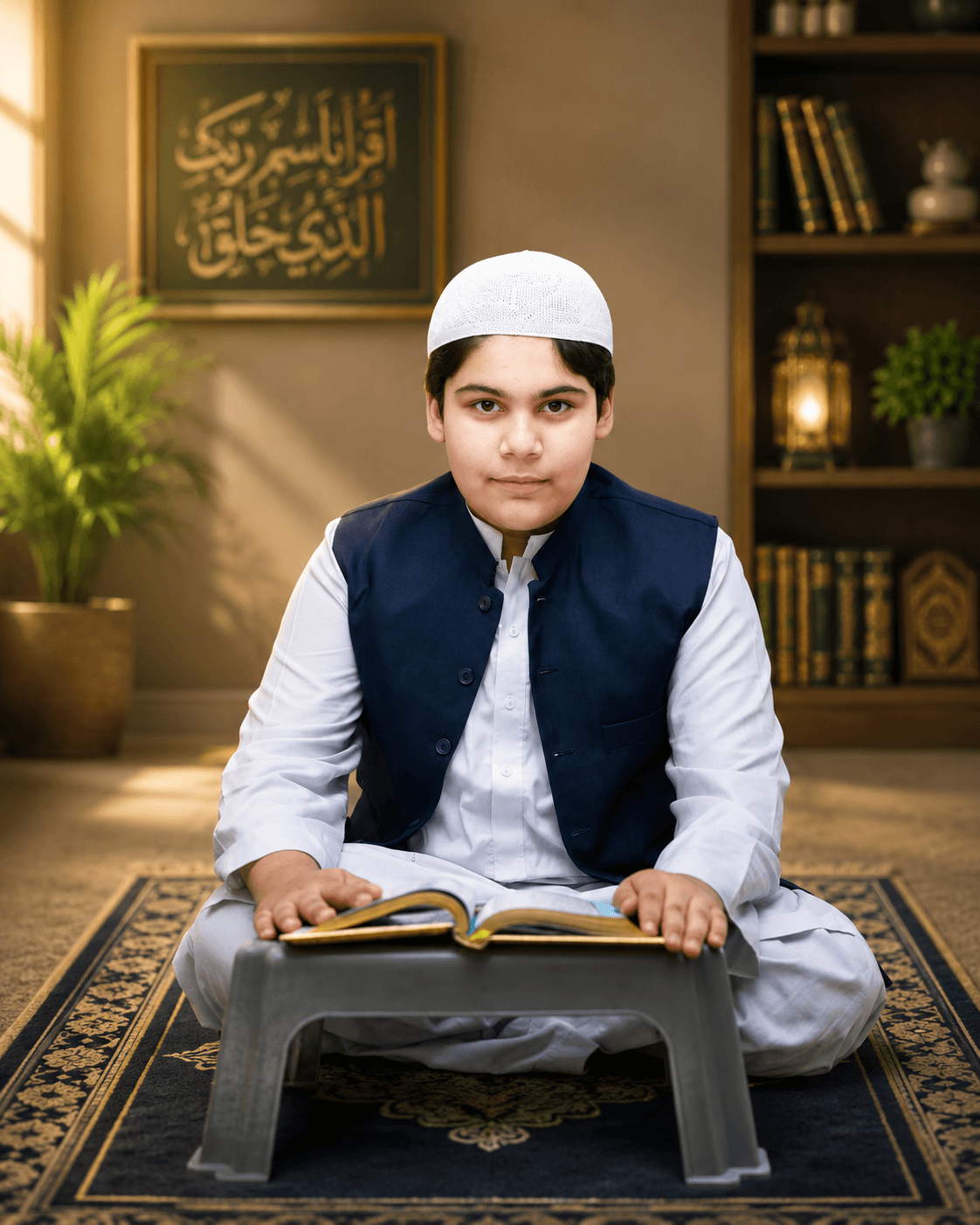 Student learning Quran at Noon Islamic Academy